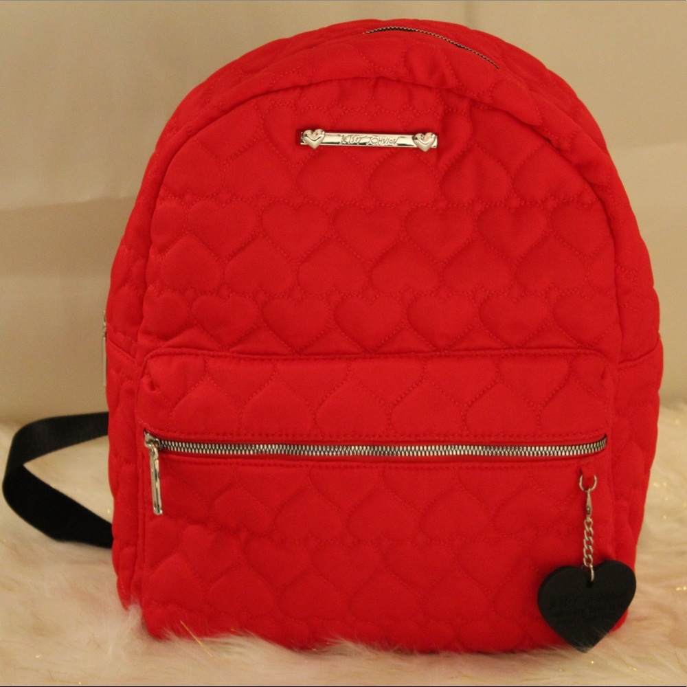 Betsey Johnson Heart Quilted Backpack